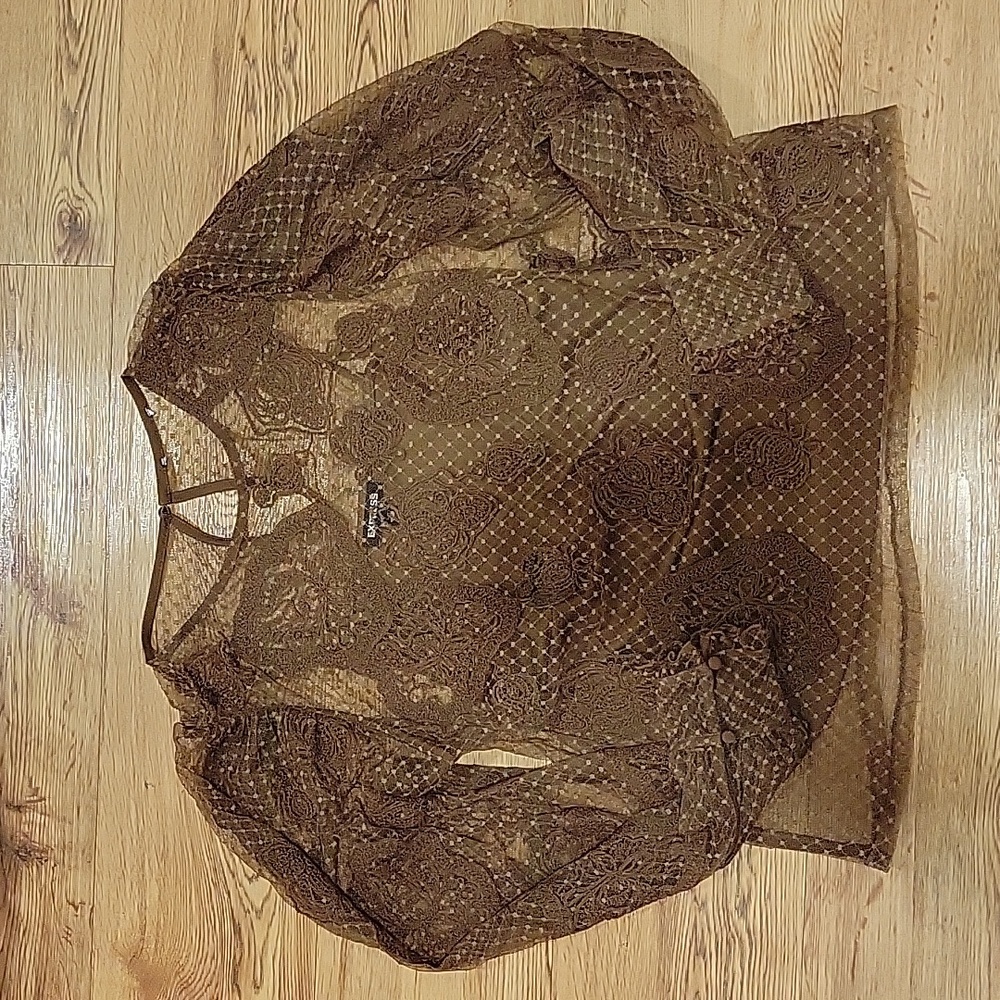 Express Open Lace Blouse with Tank Size Medium